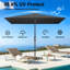 Parasol de patio robuste 10 * 7pi avec protection UV 99,9%, résistance au vent 36MPH et manivelle Easy-Tilt-624986671