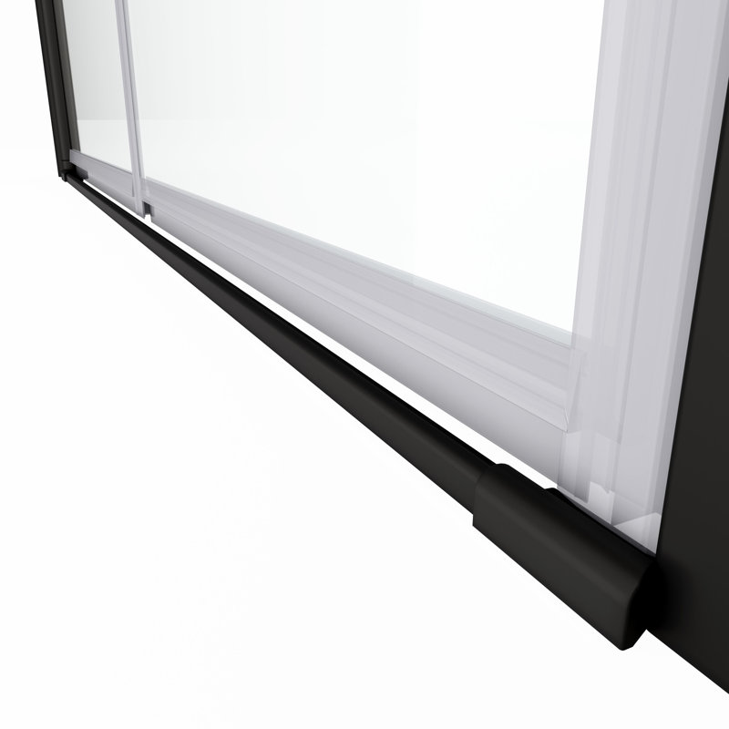 Porte de douche à pivot pivotant avec verre trempé transparent de 1/4 po - noir mat 36 000 fois