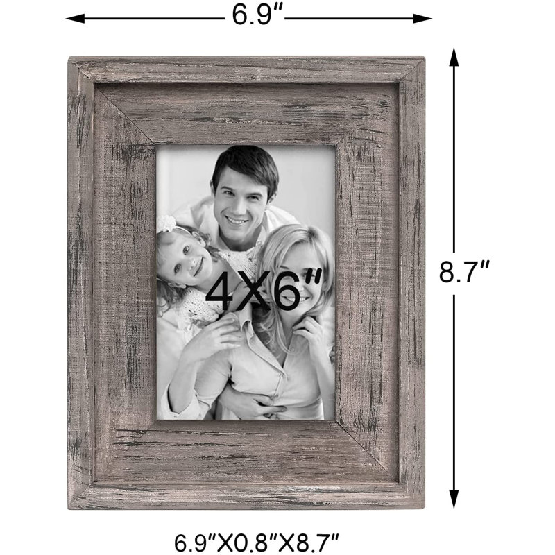 Lameer Solid Wood Picture Frame, Multi Green/Light Brown