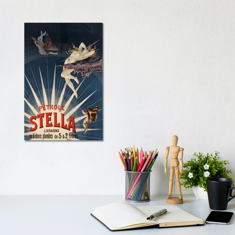 Pätrole Stella French Lighting Oil Vintage Advertising Poster - Wrapped Canvas Print, 20.32 cm H x 30.48 cm W