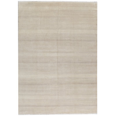Tapis ivoire et brun noué à la main de haute qualité