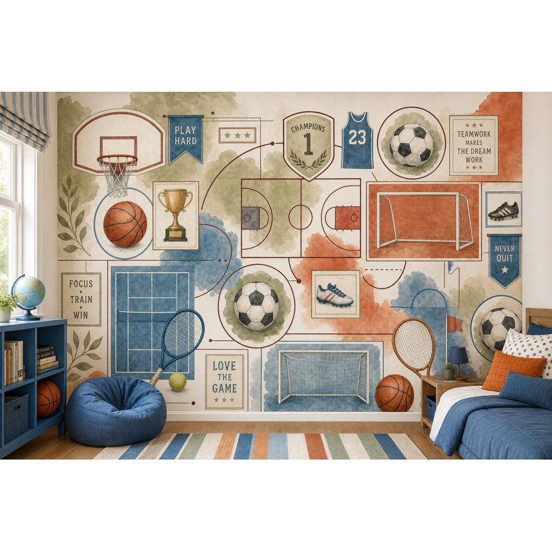 Adhésif décoratif à motif aquarelle, 160"x108", Non-Woven Nonpasted