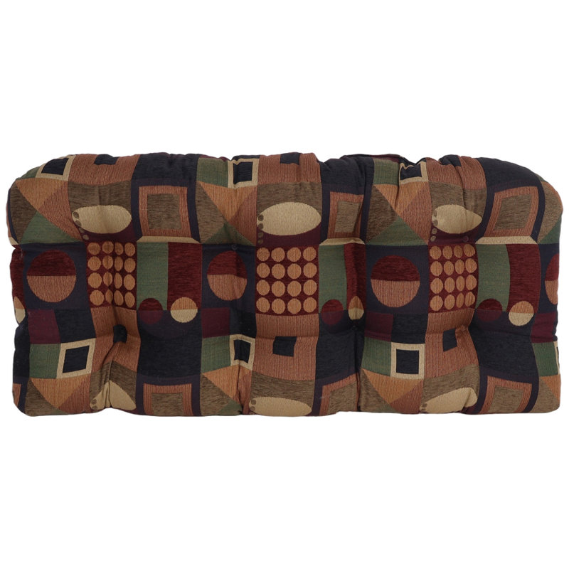 Ensemble de coussins de canapé en jacquard à dossier arrondi (ensemble de 3), Motif géométrique multicolore