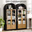 Armoire de rangement arquée de 71 po de hauteur avec portes en verre, tiroir et poignées en métal, vitrine rétro moderne pour le salon, la cuisine ou la chambre à coucher-120746645