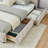 Upholstered Bed with Thick Fabric, Floor Bed-111530400-122900076-122900085