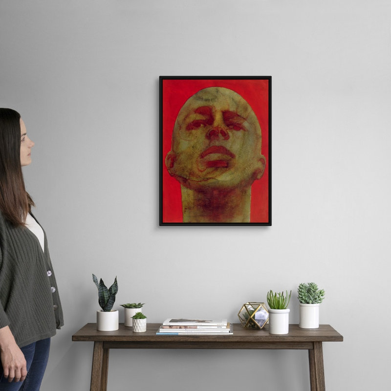 «Head, 1998» par Graham Dean, reproduction sur toile, Cadre noir, H 26 po x l 20 po x P 1,75 po