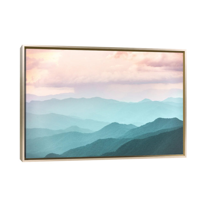 «Smoky Mountain National Park Sunset Layers II», reproduction d'art encadrée, H 32 po x l 48 po, Champagne
