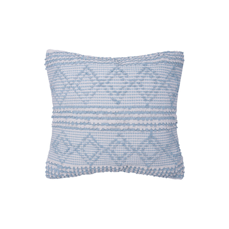Trinity Sky Geometric Woven Square Throw Pillow, Sky