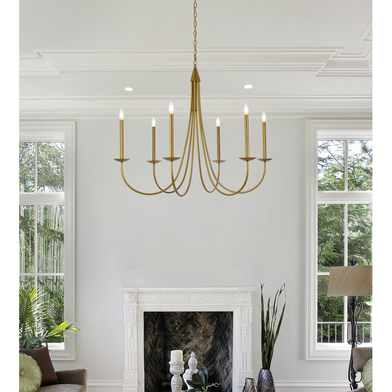 Baltray 6-Light Chandelier, Laiton, H 33,7 po x l 36 po x P 36 po