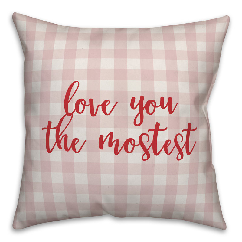  Coussin Love You The Mostest, Rose / Rouge, Housse de coussin