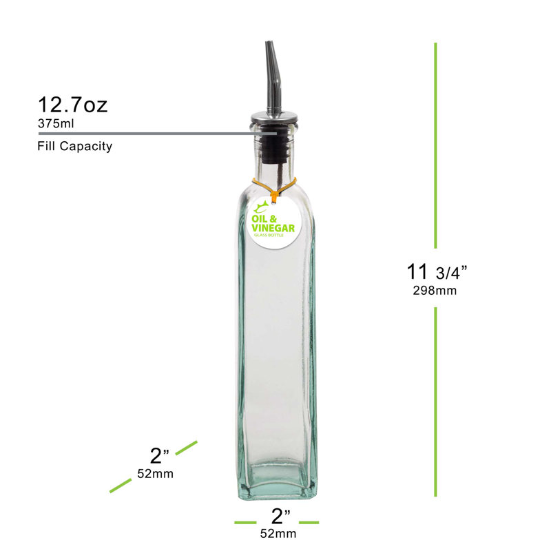 12.7oz. Glass Single Oil / Vinegar Cruet, Clear