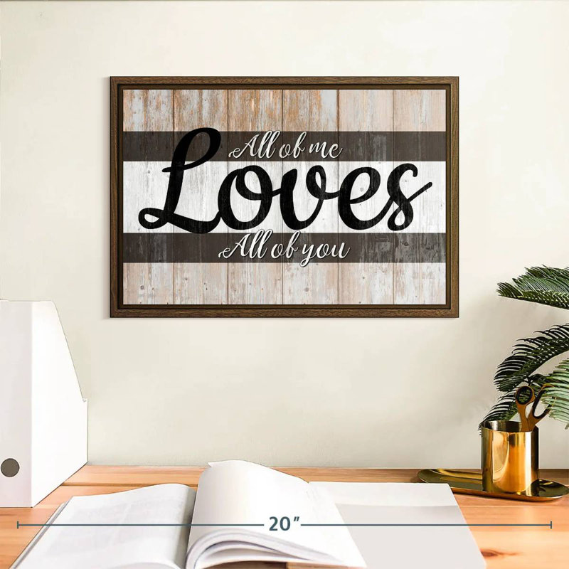 Plaque murale «All Of Me», 13 po x 9 po, Cadre flottant noyer