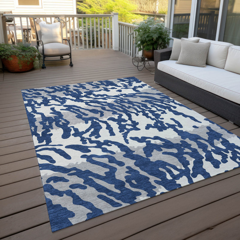  Malek Indoor/Outdoor Area Rug with Non-Slip Backing, Rectangle 3' x 5'