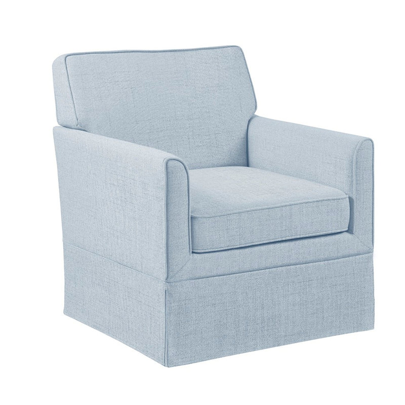 Fauteuil décoratif avec housse de protection, couleur bleue, design classique pour le salon, la chambre à coucher, un invité de lecture avec des pieds en bois massif, une structure en contreplaqué, un support de coussin à ressort sinueux, un coussin de siège en mousse haute, amovible