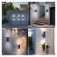Ensemble de 2 appliques murales d'extérieur en aluminium noir moderne de 12 po - Double lumière de véranda carrée cylindrique pour patio, garage et entrée (ampoule non incluse)