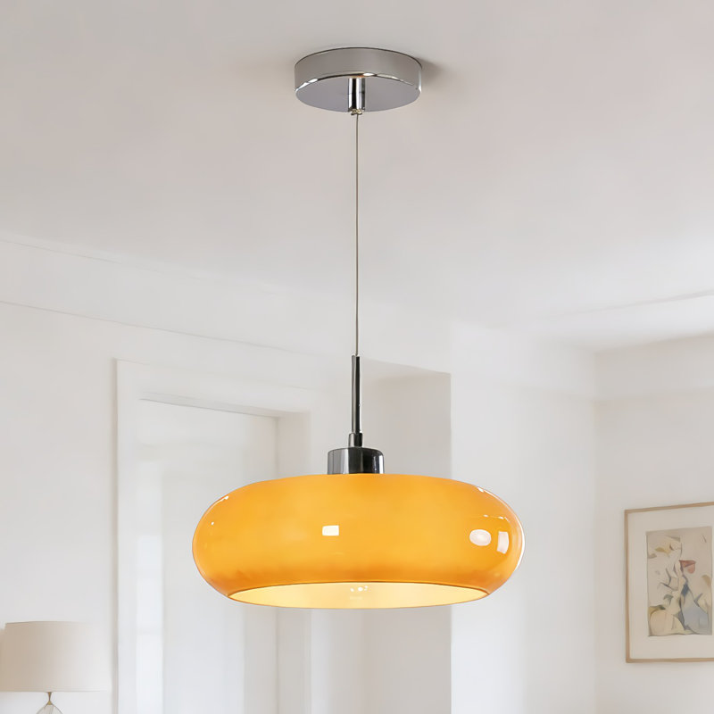Luminaire suspendu 11 "Mid-Century orange, cordon réglable, ampoule E26 incluse