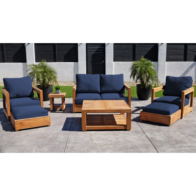 Chatsworth Outdoor 7 - Piece Teak Conversation Set
