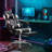 Ergonomic Adjustable Reclining Gaming Chair, High Back Office Chair with Lumbar Support, Headrest and Footrest-2025996434