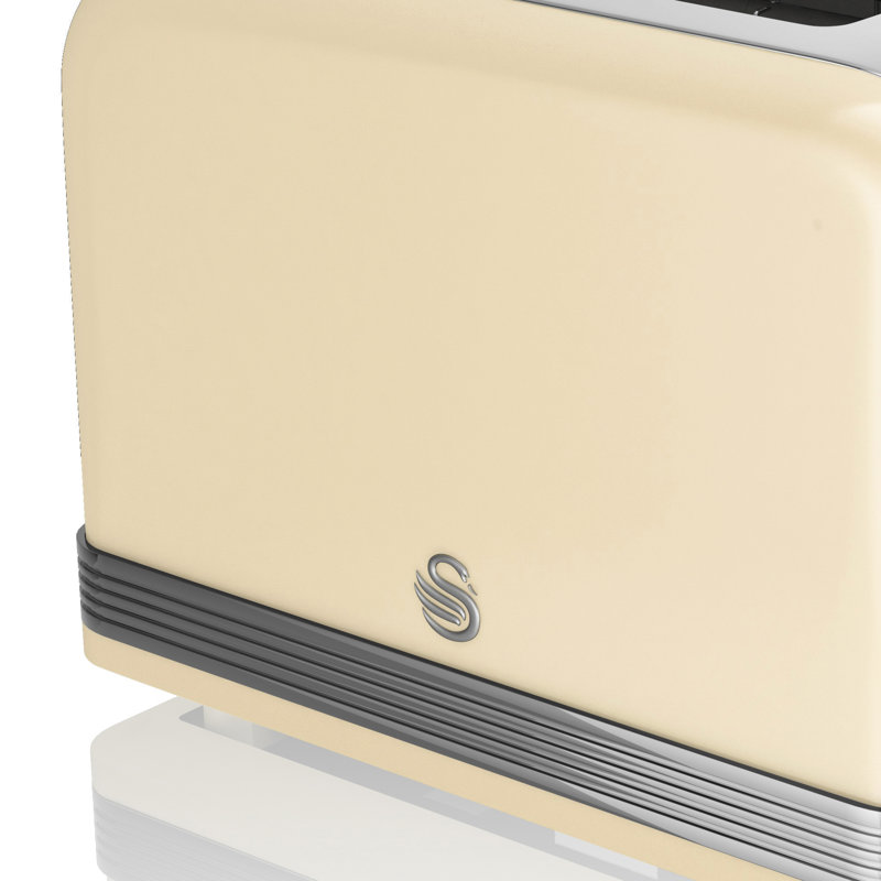 Retro 2 Slice Toaster, Cream