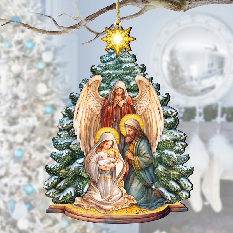 Ornement en bois pour la crèche de la Sainte Famille par DeBrekht