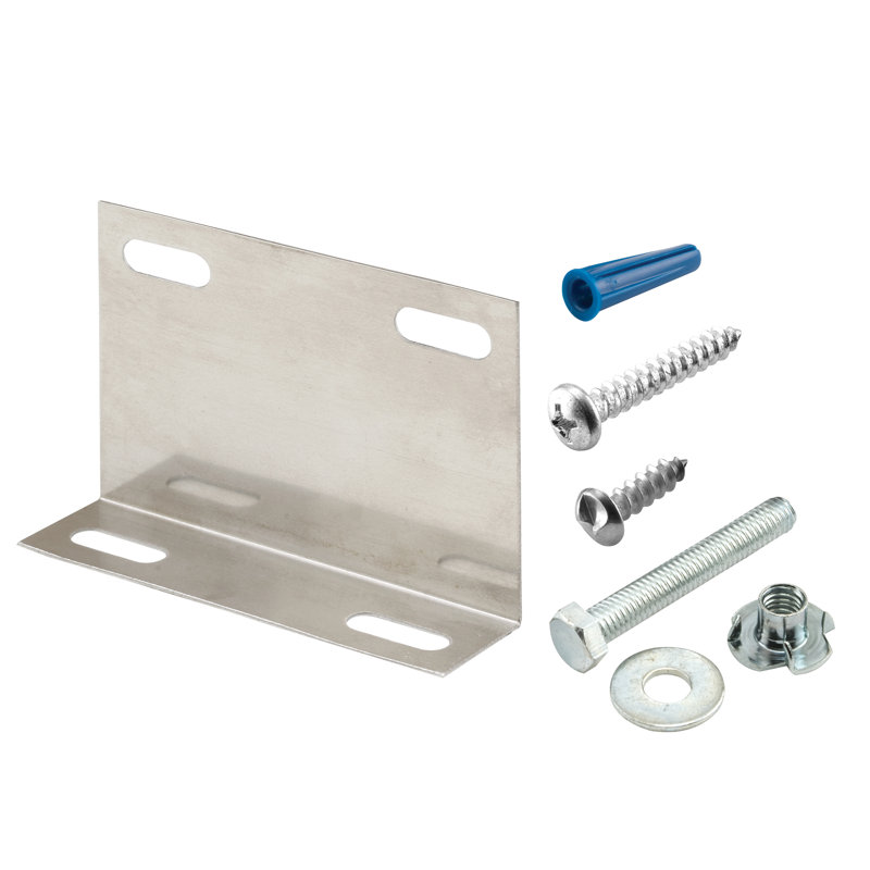 Prime-Line Pilaster Anchor Pack, Any Thickness, L-Bracket & Fasteners (Single Pack)