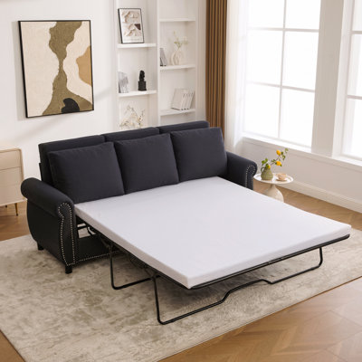 Canapé-lit avec canapé-lit et matelas, canapé-lit modulaire 3 places 81,5 po, canapé convertible en lin moderne, mobilier de salon
