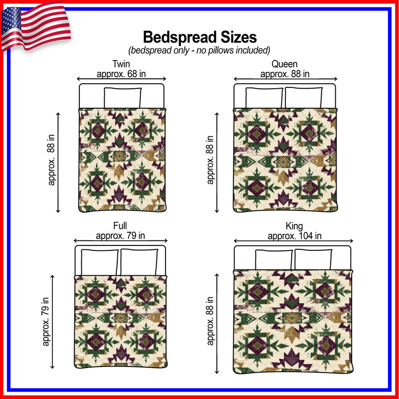 Geometric Southwest Pattern Bedding Southwest Bedspread Pattern, Full / Double
