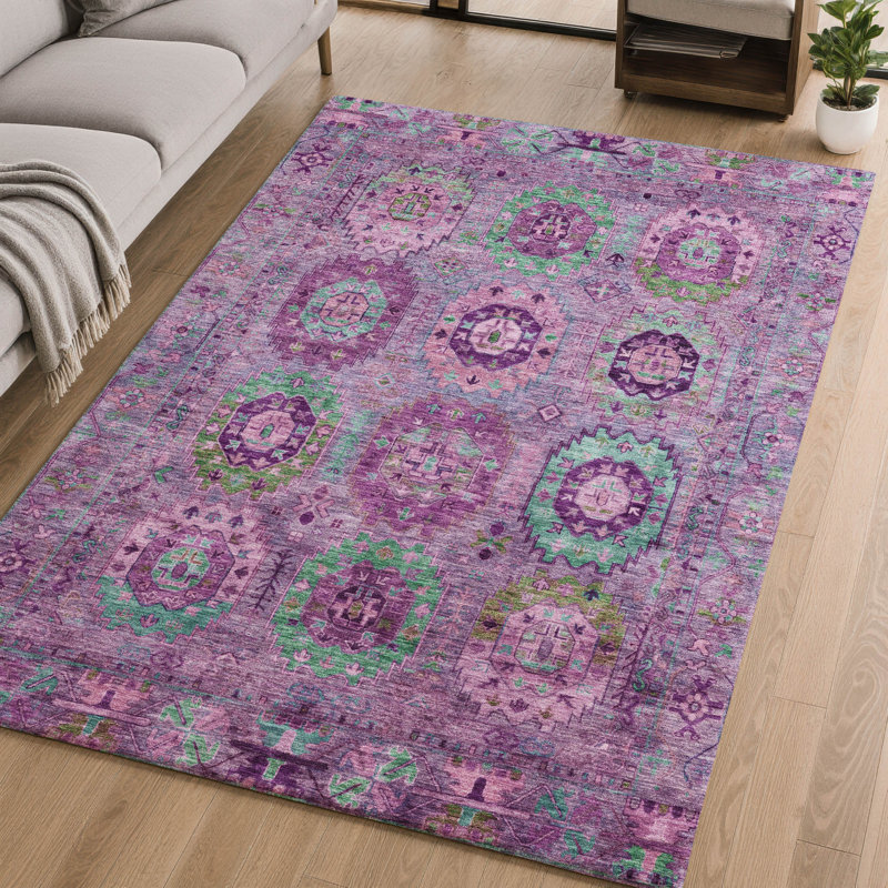 Tapis Premium lavable à la machine Mayfield AMF2228, Violet, 8 pi x 10 pi
