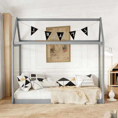 Twin Size Wooden House Bed