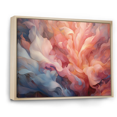 «Peach Blue Rose Reverie I», reproduction d'art sur toile encadrée florale