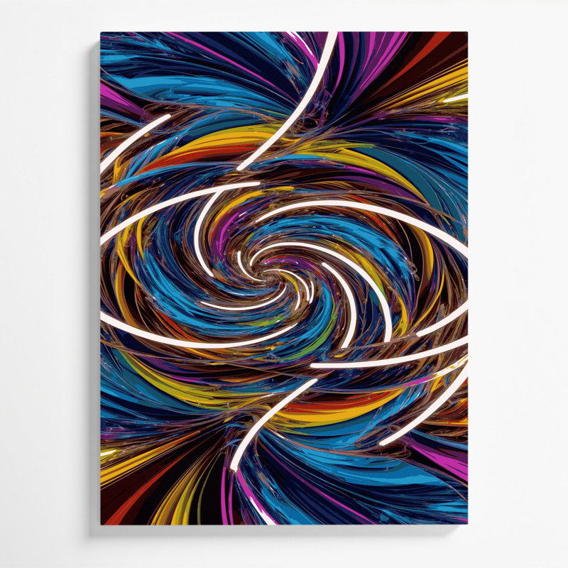 Art numérique sur toile, "Abstraction numérique 96", H 12 po x l 18 po