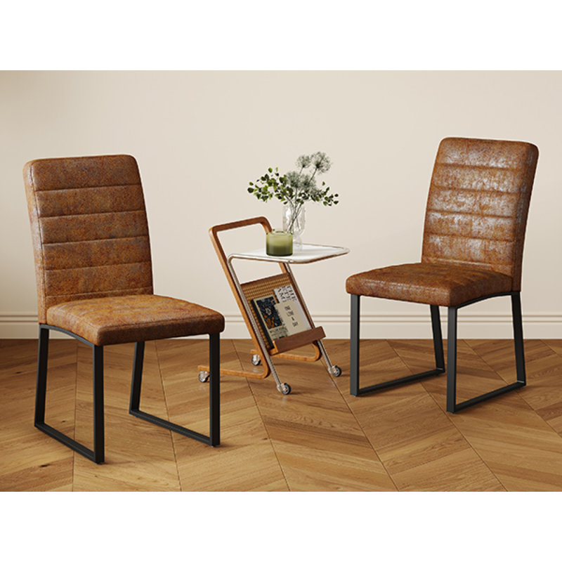 Ensemble de 2 chaises de bureau / salle à manger en polyuréthane de qualité supérieure avec mousse haute densité, pieds en fer robuste (galvanoplastie / peinture en aérosol), plusieurs couleurs. Assemblage facile. W1151134524