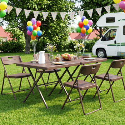 Table basse pliante carrée 27 pouces, table de jeu pliable portative 400 lb avec plateau en PEHD, table de camping pour l'intérieur et l'extérieur