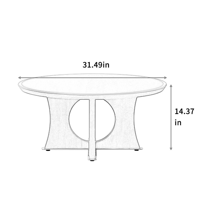 Solid Wood Slab Round Coffee Table