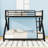 Metal Bunk Bed with Ladder and Guardrails-1614602852