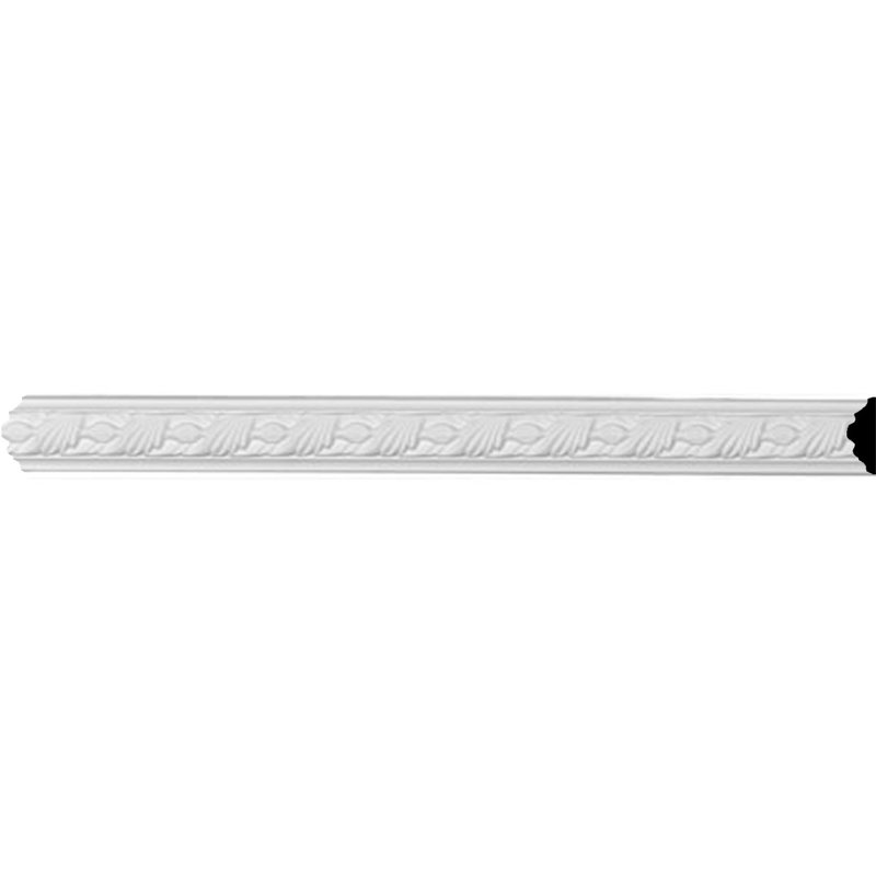 White Polyurethane Milton Running Leaf Crown Moulding, 94.5" Length
