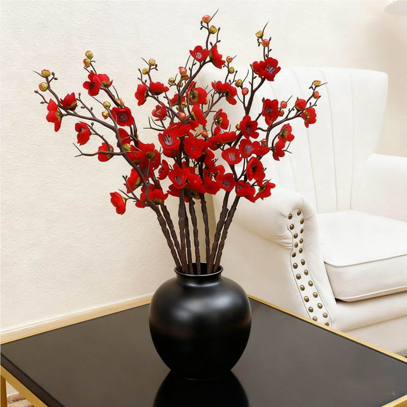 Fleur de prunier artificielle, fleurs de prunier artificielles, arrangements de branches en soie pour un mariage d'hiver, fête, hôtel, décoration de bricolage, lot de 7