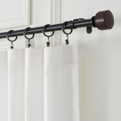 Mode Premium Collection 1 1/8 in Diameter Single Curtain Rod Set with Modern Doorknob Finials
