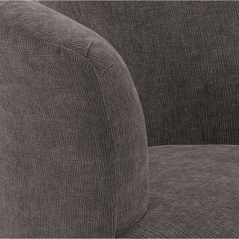 Fauteuil demi-tonneau Palmona, Tissu performance gris colombe, Espresso