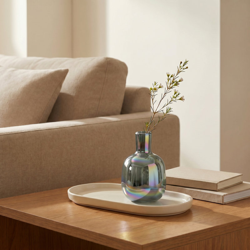 Vase en verre 5 "Opaline, Gris