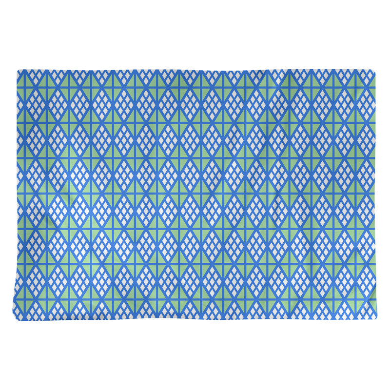 Napperon en coton 18 po Classic Diamonds, Bleu / Vert