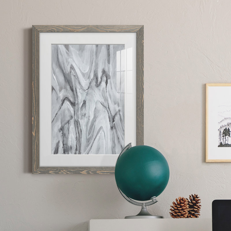 Marbré blanc IV - peinture encadrée, gris, H 32 po x l 23 po x P 1 po