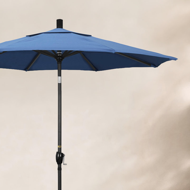 Parasol de marché 7,5', Performance bleu givré, Oléfine, Noir