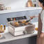 Friteuse professionnelle, 3000 W, avec panier, grande capacité 30,6 L (29 L), à poser sur un seul bain d'huile, en acier inoxydable, avec thermostat, couleur argent, conçue pour une utilisation en cuisine et en restauration.