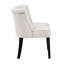 Chaise rembourrée en tissu beige avec pieds et dossier en bois massif 100% contreplaqué