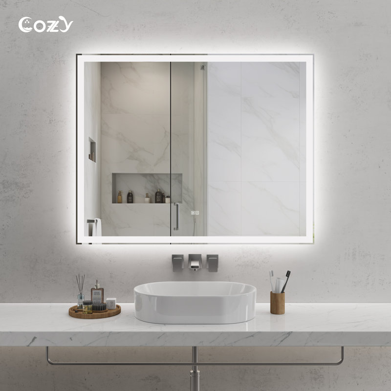 Innovative LED Smart Bathroom Mirror With Adjustable Lighting And Anti-Fog Technology, 36" x 48"
