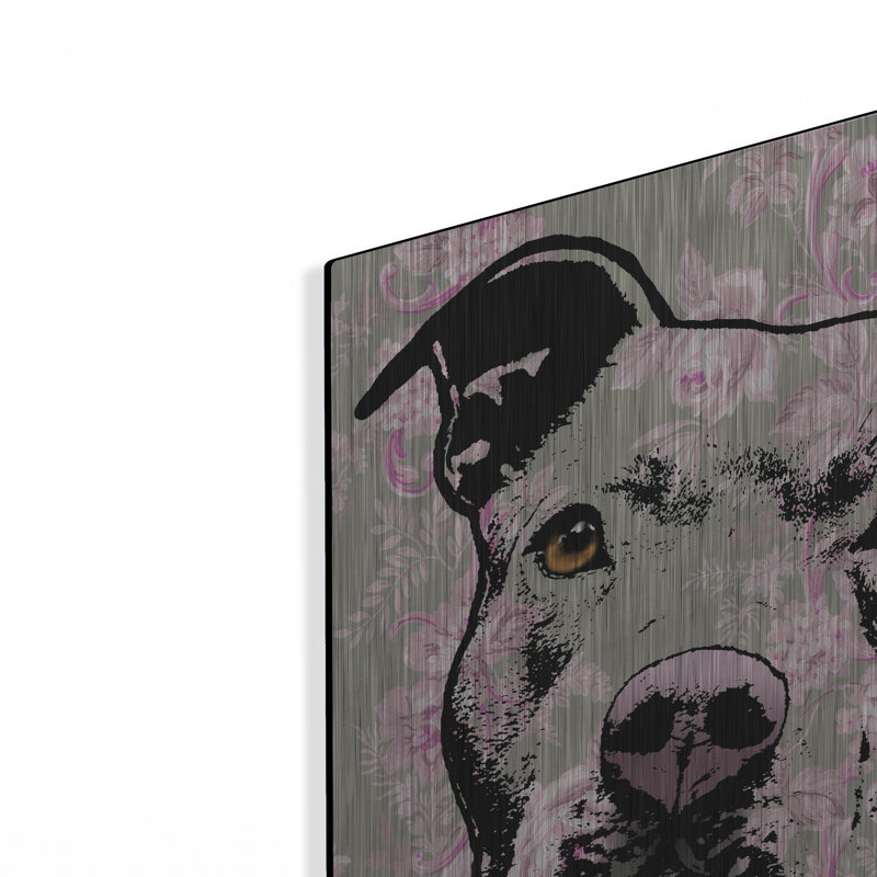 Red Barrel Studio® «Thoughtful Pit Bull» par Dean Russo, art mural en métal, H 16 po x l 12 po