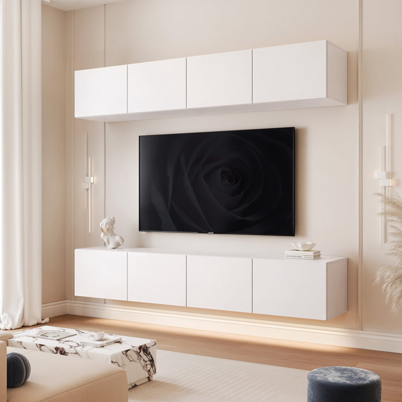 Unfinished TV Stand for TVs up to 85", White Matt