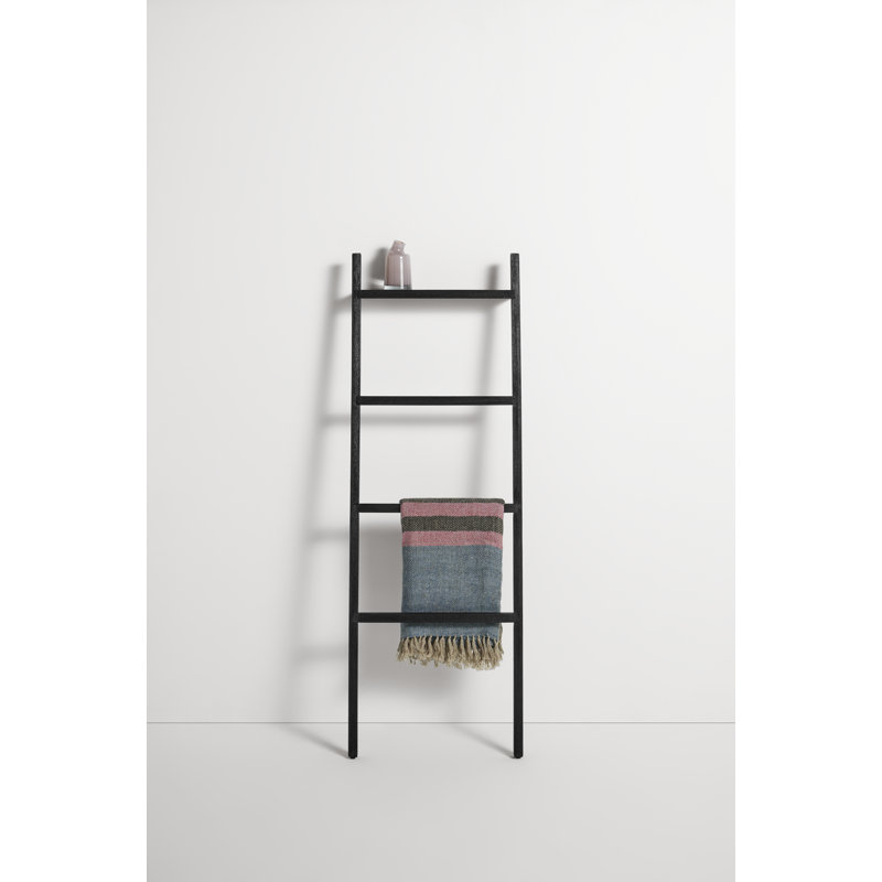 Woodsy Storage Ladder, Black Stained Acacia