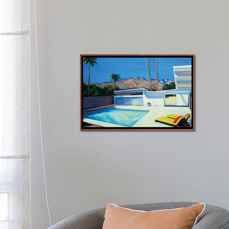 By The Pool, 45.72 cm H x 66.04 cm W x 4.445 cm D, Classic Wood